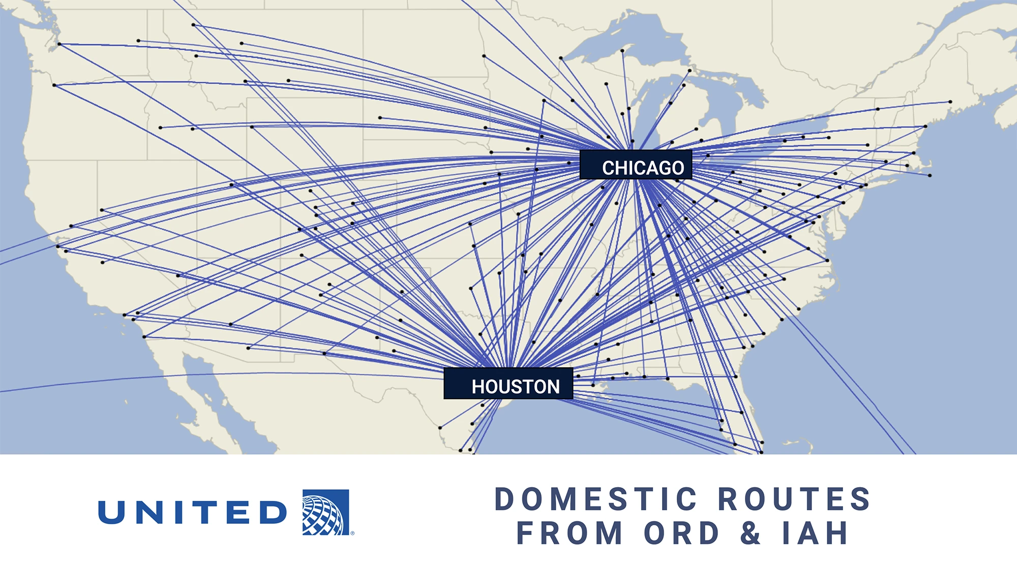 ORD + IAH Destination Map